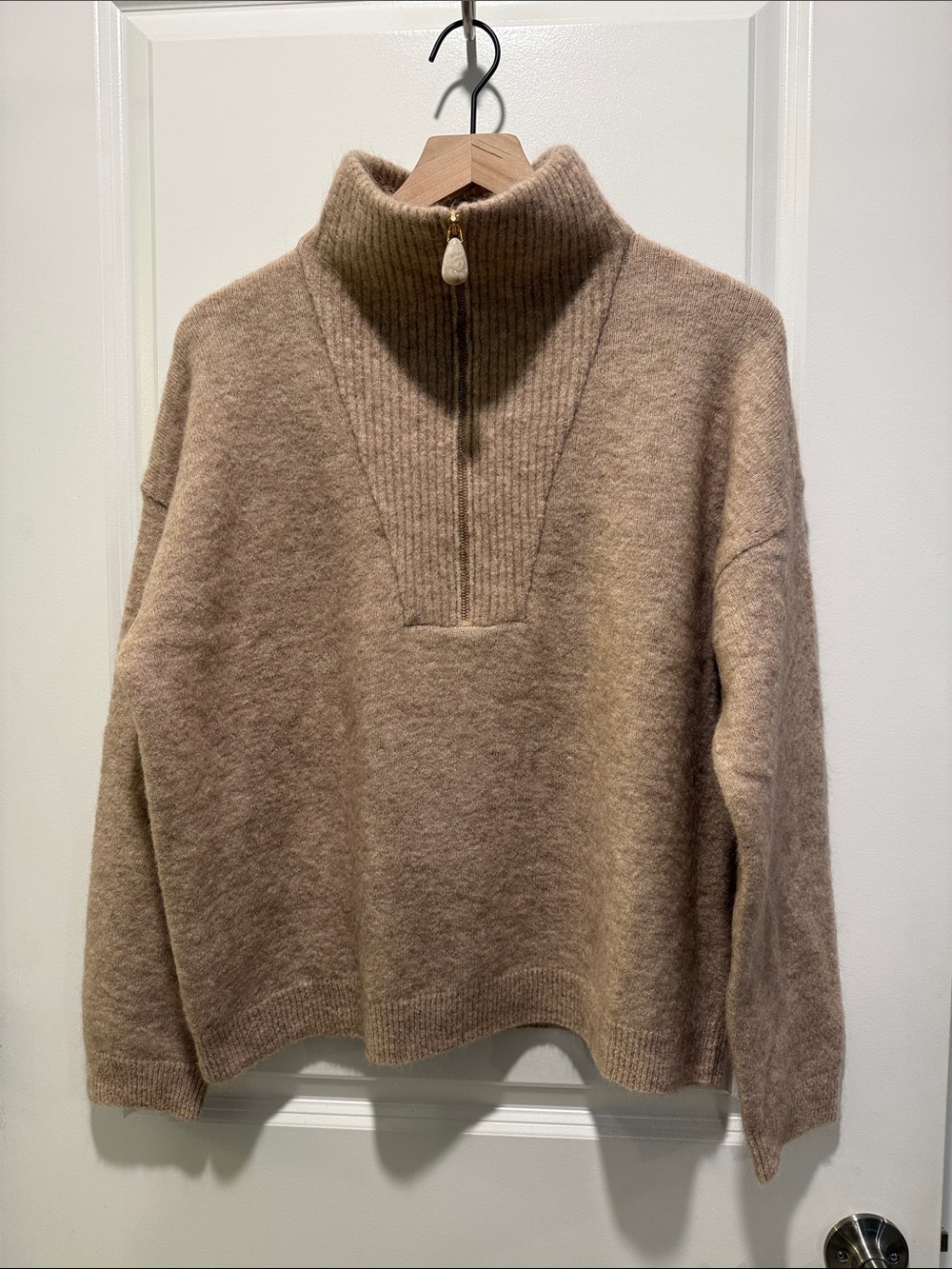 Sezane Tobias Jumper Mottled Beige - Size XXL